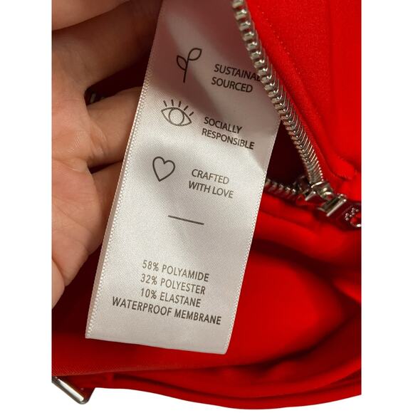 Cordova Ski Suit Snowboarding Waterproof Zip Front Belted Firey Red White Size S - Picture 15 of 16